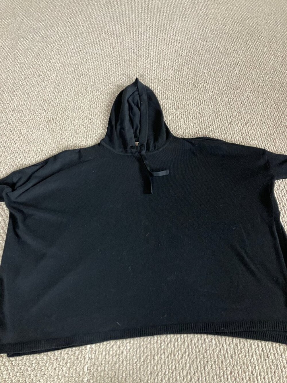 MERSEA CATALINA HOODIE Black Poncho Open Sides Made in Ecuador One Size